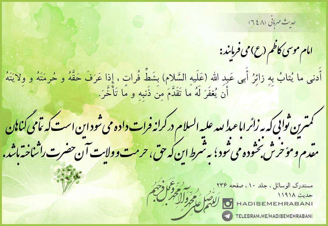حدیثی از امام موسی کاظم در مورد زائرین ابا عبدالله